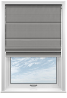 Akoya Faux Silk, Lustre Steel Grey - Twist&Fit Roman Blind